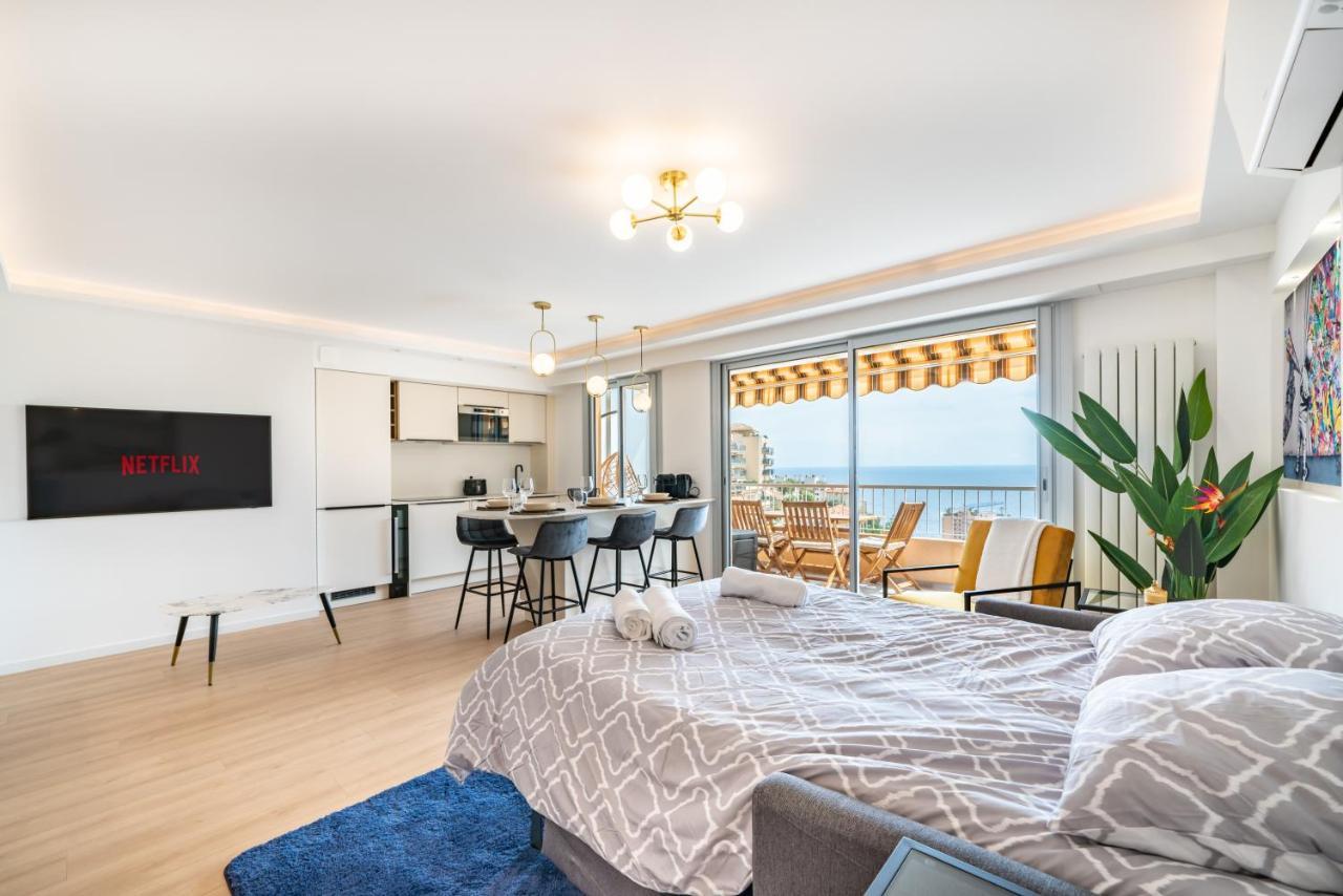 Baie de Monaco, Vue Mer, Terrasse, Parking Gratuit Beausoleil Exterior foto